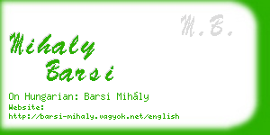mihaly barsi business card